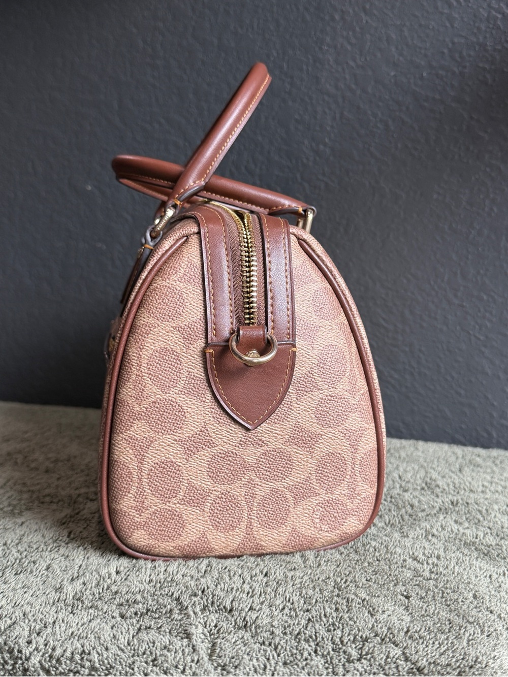 Coach Rowan Satchel in Signature Canvas Brown - Picture 3 of 15